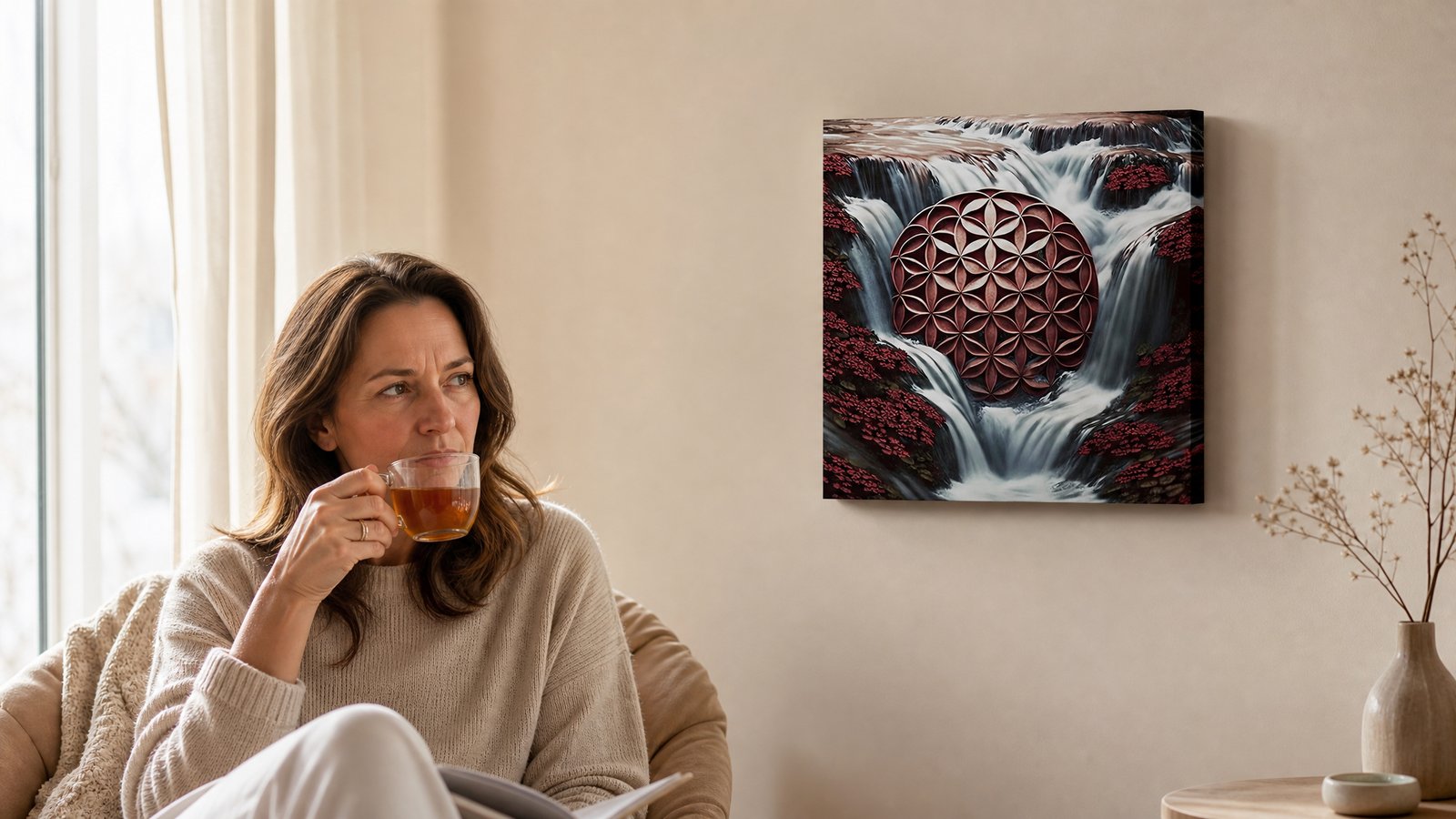 Bildschirm mit geöffnetem Postfach, Kaffeetasse daneben, später Nachmittag