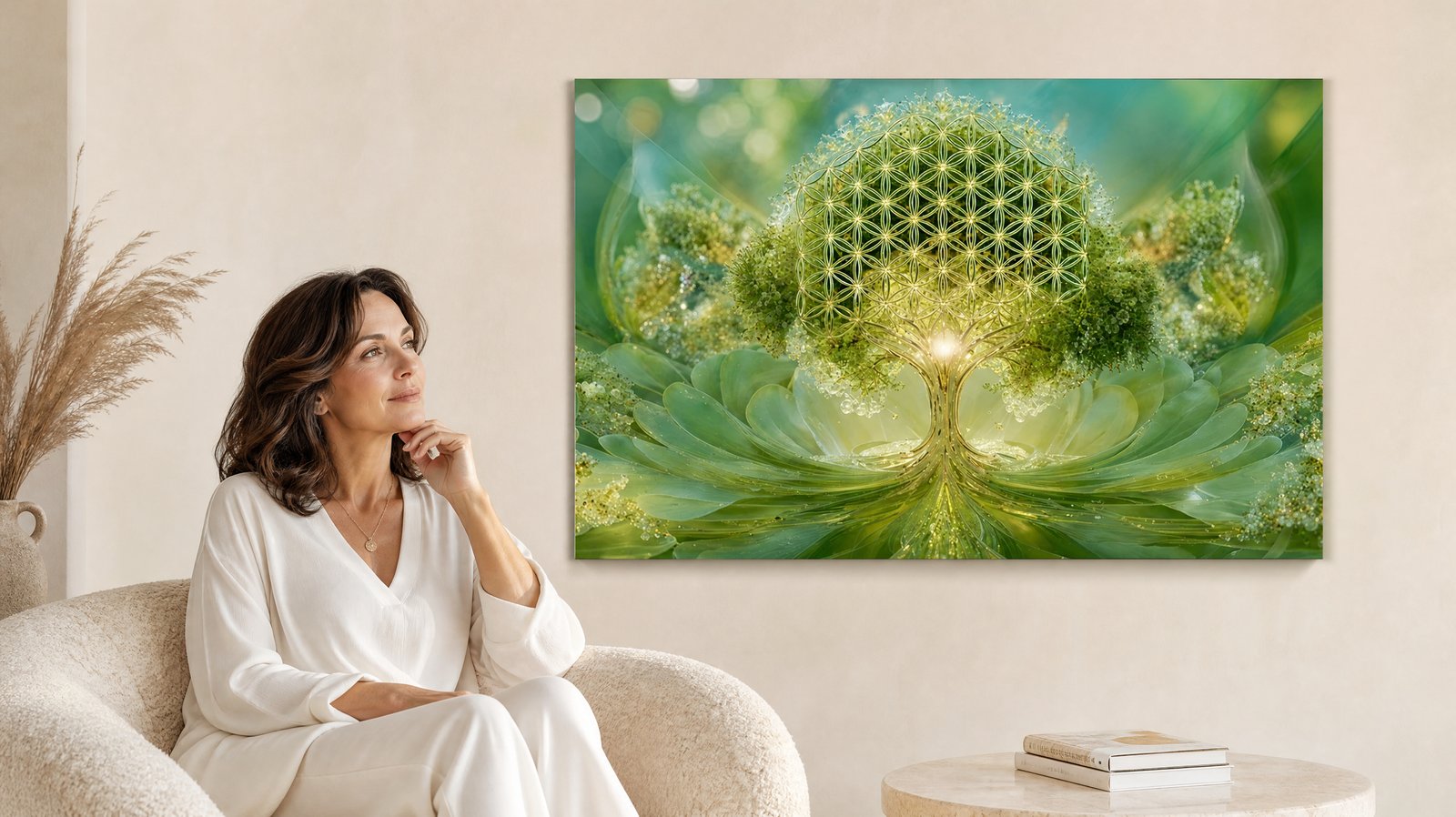 introvertiert — reFlowery Acryl-Metall-Wandbild (glänzend) als ruhiger Blickpunkt