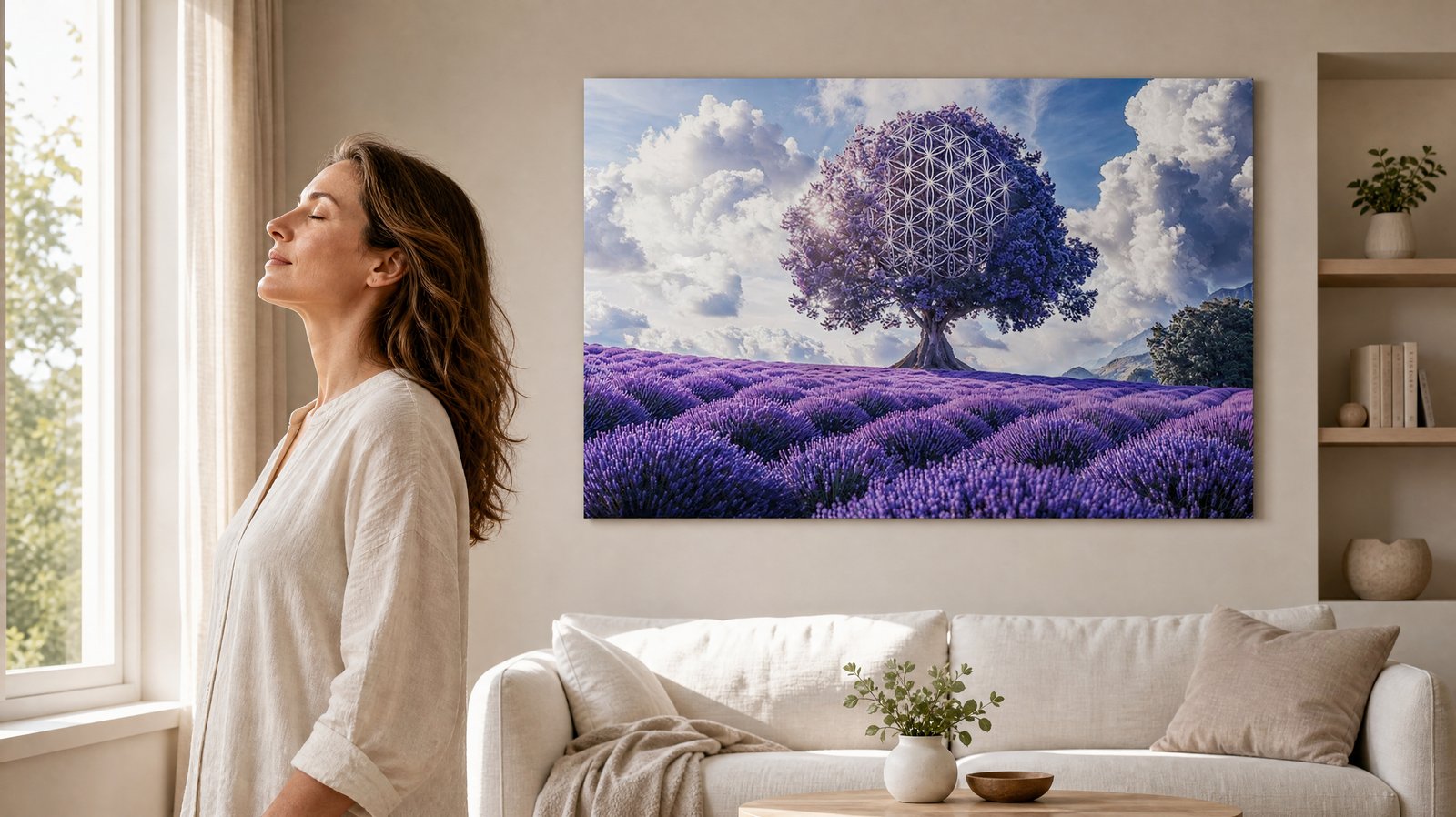 introvertiert — reFlowery Acryl-Metall-Wandbild (glänzend) als ruhiger Blickpunkt